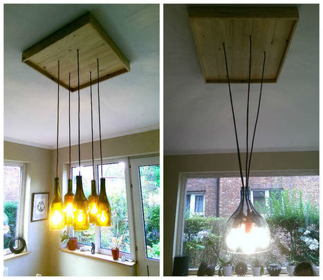 Pallet & Wine Bottles Pendant Lamp | 1001 Pallets ideas ! | Scoop.it
