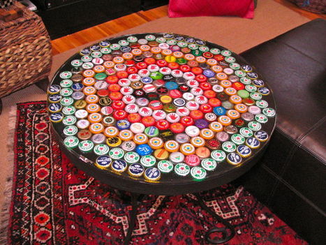 Bottle Cap Table with Poured Resin Surface | Decorations & Design | Scoop.it