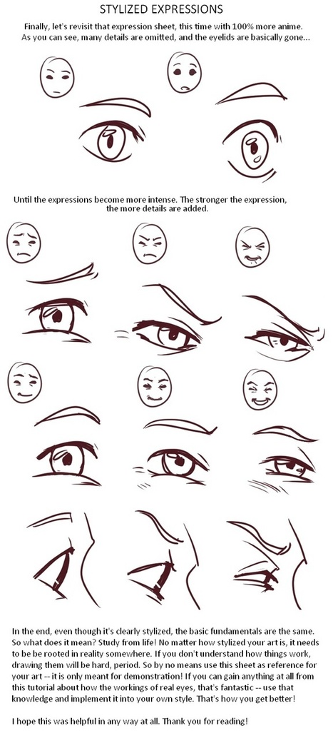 Stylized Expressions Reference Guide | Drawing References and Resources | Scoop.it