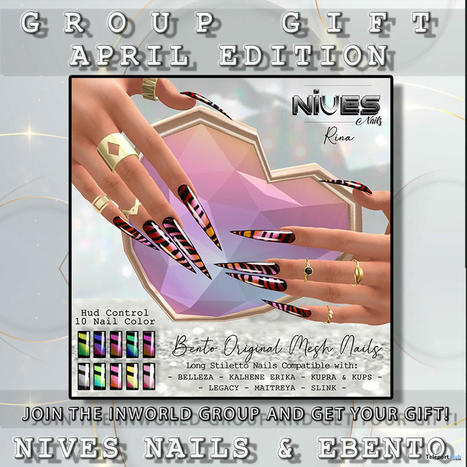 Rina Bento Nails eBento Event April 2024 Group Gift by Nives Nails | Teleport Hub - Second Life Freebies | Second Life Freebies | Scoop.it