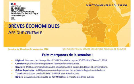 Br&egrave;ves &eacute;conomiques d'Afrique centrale - Semaine du 31 ao&ucirc;t au 04 septembre 2026 | Revue de Presse Afrique francophone par Service International de CCI Normandie | Scoop.it