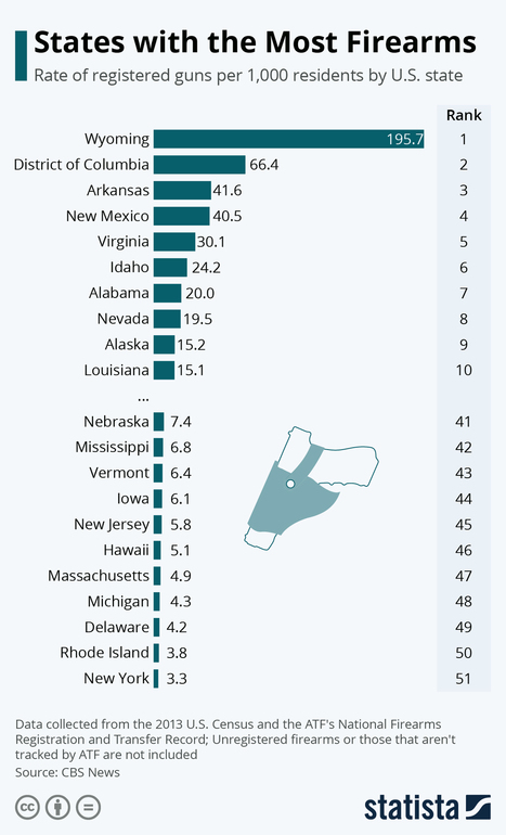 • Chart: States with the Most Firearms | Statista | Political Report | Scoop.it