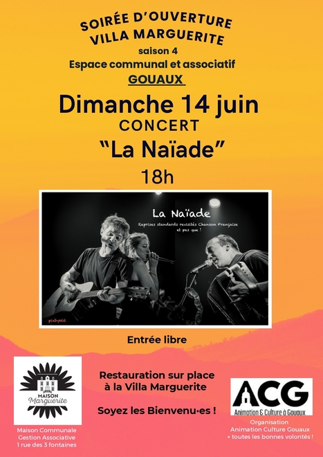 Concert "La Na&iuml;ade", dimanche 14 juin 18h &agrave; La Villa Marguerite, Gouaux | Vall&eacute;es d'Aure & Louron - Pyr&eacute;n&eacute;es | Scoop.it