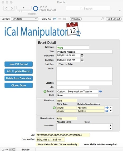 iCal Manipulator - Exchanges data between FileMaker Pro and Apple Calendar | Learning Claris FileMaker | Scoop.it