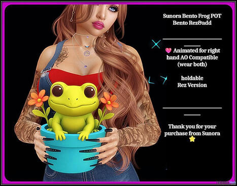Bento Frog Pot June 2026 Group Gift by Sunora | Teleport Hub - Second Life Freebies | Second Life Freebies | Scoop.it