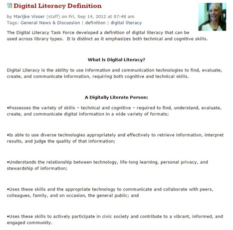 Digital Literacy Definition | ALA Connect | 21st Century Learning and Teaching | Scoop.it