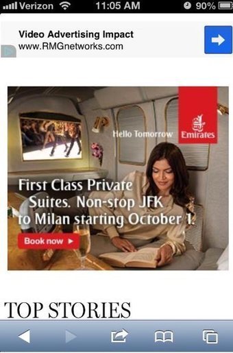 Emirates promotes on-board private suites via mobile ad - Luxury Daily - Mobile | Luxe 2.0 - Marketing digital - E-commerce | Scoop.it