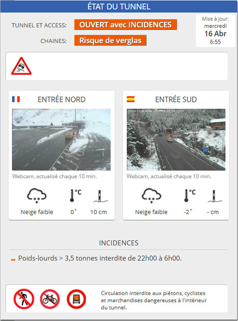 Conditions d'accès au tunnel de Bielsa le 16 avril (06:55) | Vallées d'Aure & Louron - Pyrénées | Scoop.it