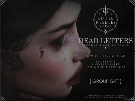 Dead Letters Tattoo August 2026 Group Gift by Little Needles | Teleport Hub - Second Life Freebies | Second Life Freebies | Scoop.it