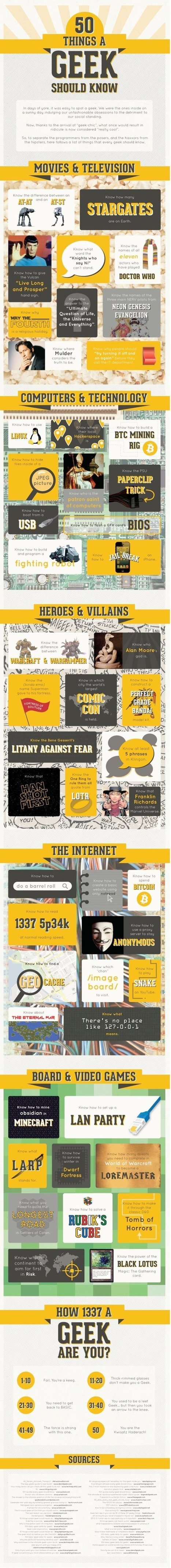 50 Things a Geek Should (Apparently) Know [Infographic] | Cabinet de curiosités numériques | Scoop.it