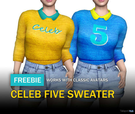 Celeb & Five Sweater For Classic Avatars February 2022 Gift by AX | Teleport Hub - Second Life Freebies | Second Life Freebies | Scoop.it