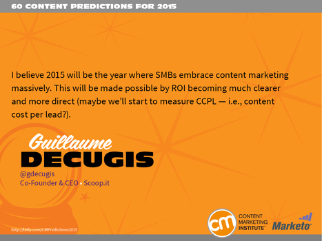 Top Trends Emerging From CMI's 60 Content Marketing Predictions for 2015 eBook | Content marketing automation | Scoop.it