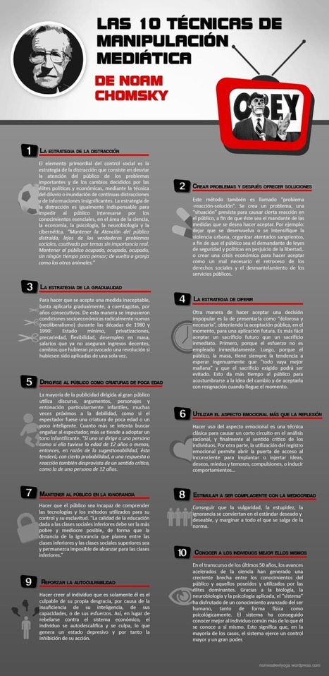 Las 10 técnicas de manipulación mediática de Noam Chomsky #infografia #infographic | E-Learning-Inclusivo (Mashup) | Scoop.it