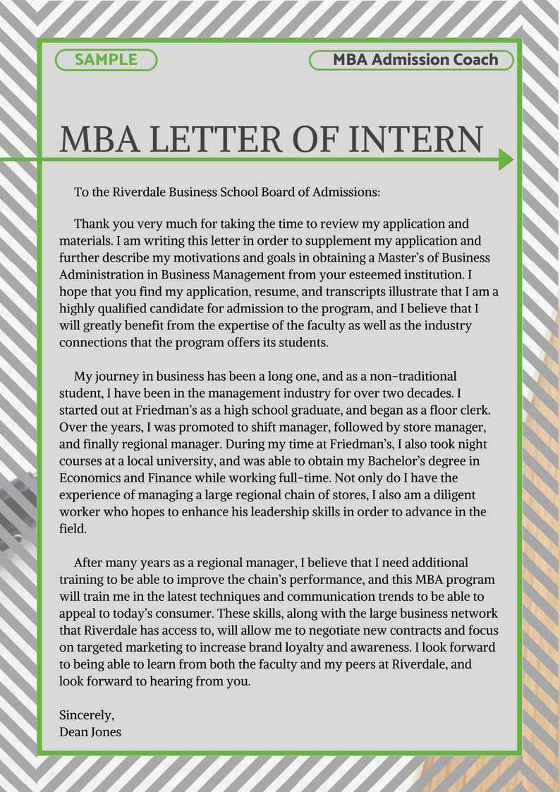 MBA Letter of Intent Sample | MBA Admissions Sa...