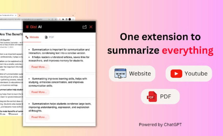 Gist. Une extension pour tout résumer d'un clic avec l'intelligence artificielle | TIC, TICE et IA mais... en français | Scoop.it