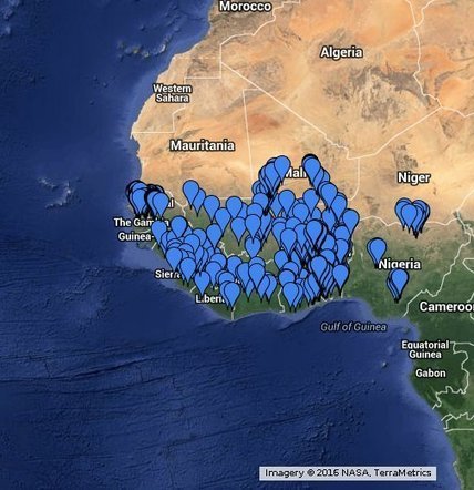 WEST AFRICA: Regional map of SRI-WAAPP project field sites | SRI Global News-- January-April, 2026 -- System of Rice Intensification (SRI) | Scoop.it
