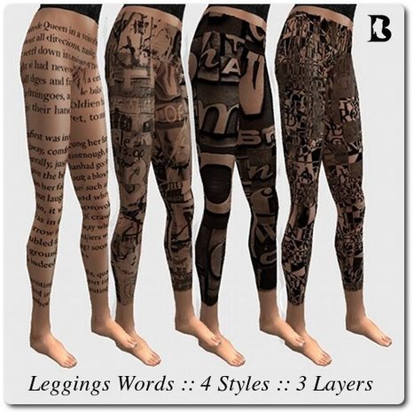 Leggings Words Tattoo 4 Styles 3 Layers by Vlad Blackburn | Teleport Hub | Second Life Freebies | Scoop.it