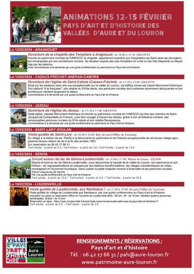 Programme du Pays d'Art et d'Histoire Aure Louron du 12 au 15 février  | Vallées d'Aure & Louron - Pyrénées | Scoop.it