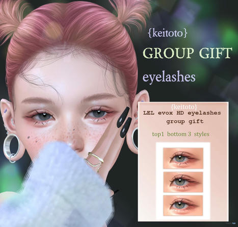 Eyelashes April 2024 Group Gift by {keitoto} | Teleport Hub - Second Life Freebies | Second Life Freebies | Scoop.it
