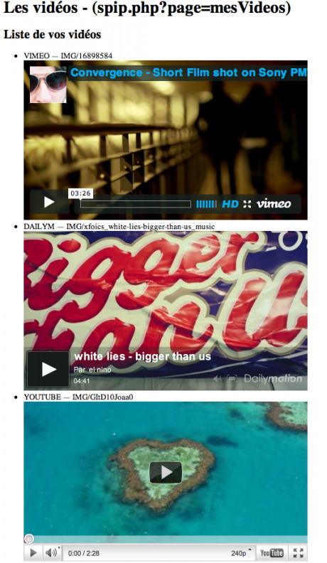 Plugin Vidéo(s) - SPIP-Contrib | Mes ressources personnelles | Scoop.it