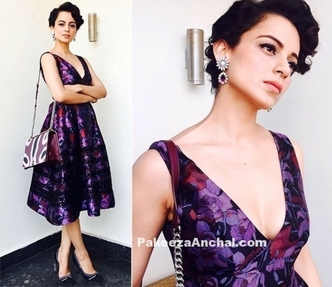 Kangana Ranaut in Purple Brocade Dress by Cynthia Rowley | Indian Fashion Updates | Scoop.it