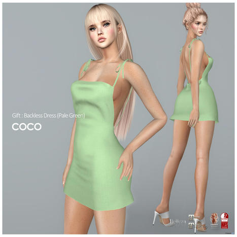Backless Dress Pale Green September 2022 Group Gift by COCO Designs | Teleport Hub - Second Life Freebies | Second Life Freebies | Scoop.it