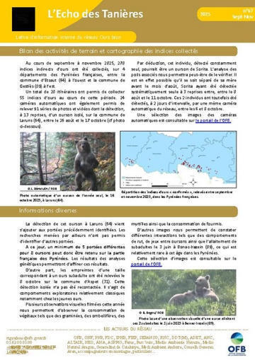 L'Écho des Tanières - N°67 - Septembre-novembre 2025 - OFB | Biodiversité | Scoop.it