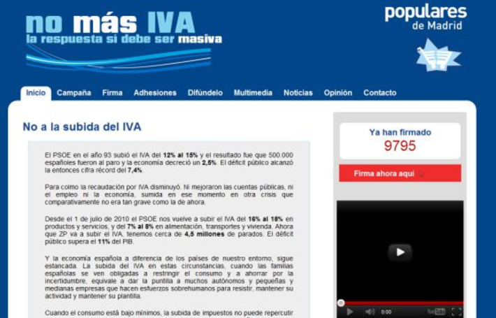 Las redes sociales impiden que el PP borre el rastro de su campaña 'No más IVA' | Partido Popular, una visión crítica | Scoop.it