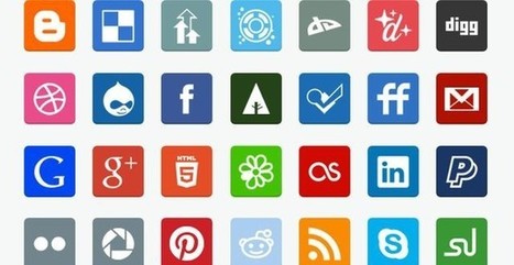 Free Flat Social Media Icons, set con 35 iconos sociales gratuitos | TIC & Educación | Scoop.it