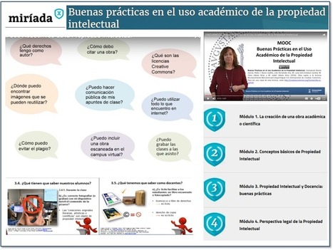 MOOC BUENAS PRÁCTICAS EN EL USO ACADÉMICO DE LA PROPIEDAD INTELECTUAL | APRENDIZAJE | Scoop.it