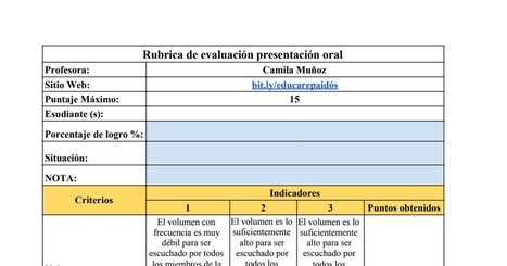 Rubrica In Lenguaje Y Comunicacion Scoop It