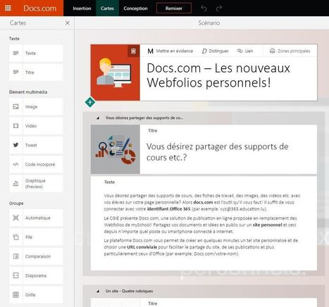 Docs.com &ndash; Les nouveaux Webfolios personnels! | #Luxembourg #EDUcation #Digital4EDUcation&nbsp; | Luxembourg (Europe) | Scoop.it
