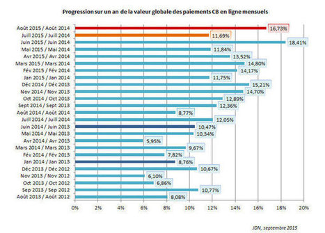 L'e-commerce croît de 12% en juillet et de 17% en août 2015 - JDN | E-marketing | Scoop.it