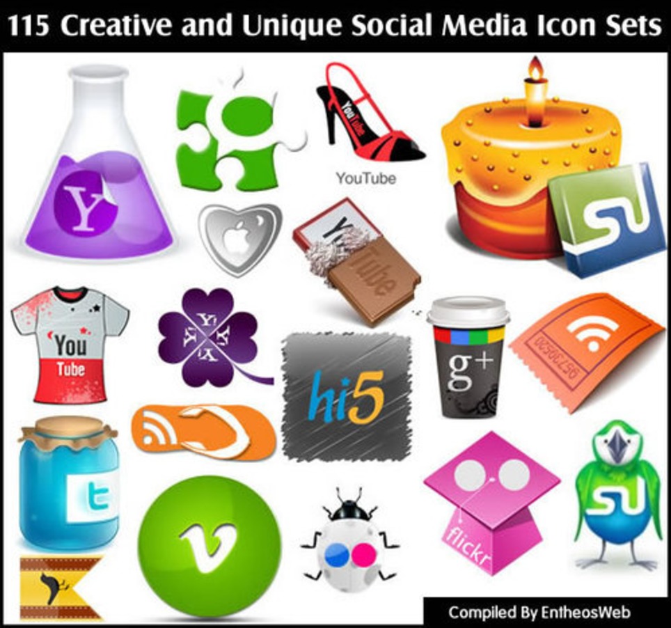 Creative and Unique Social Media Icon Sets | WebsiteDesign | Scoop.it