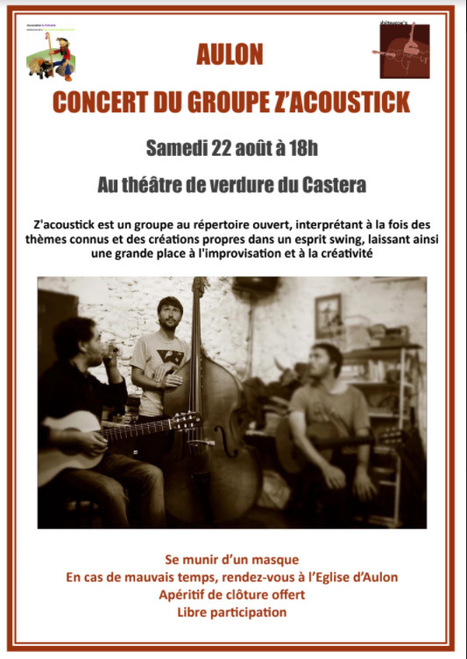 Concert de Z'ACOUSTICK à Aulon le 22 août | Vallées d'Aure & Louron - Pyrénées | Scoop.it