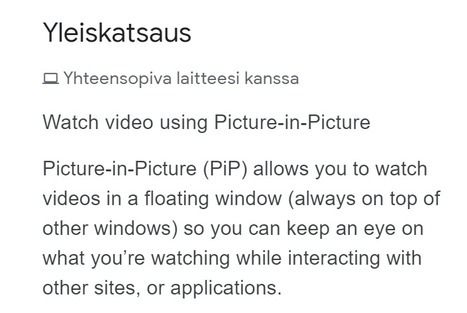 Picture-in-Picture Extension (by Google) - Chrome Web Store | 1Uutiset - Lukemisen tähden | Scoop.it