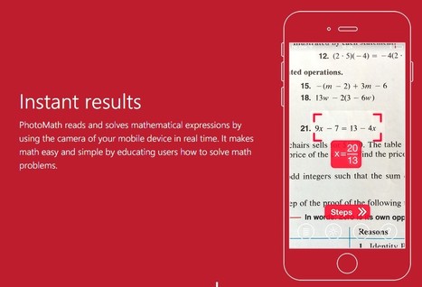 PhotoMath rechnet mathematische Aufgaben aus Aufnahme aus | Apps and Widgets for any use, mostly for education and FREE | Scoop.it
