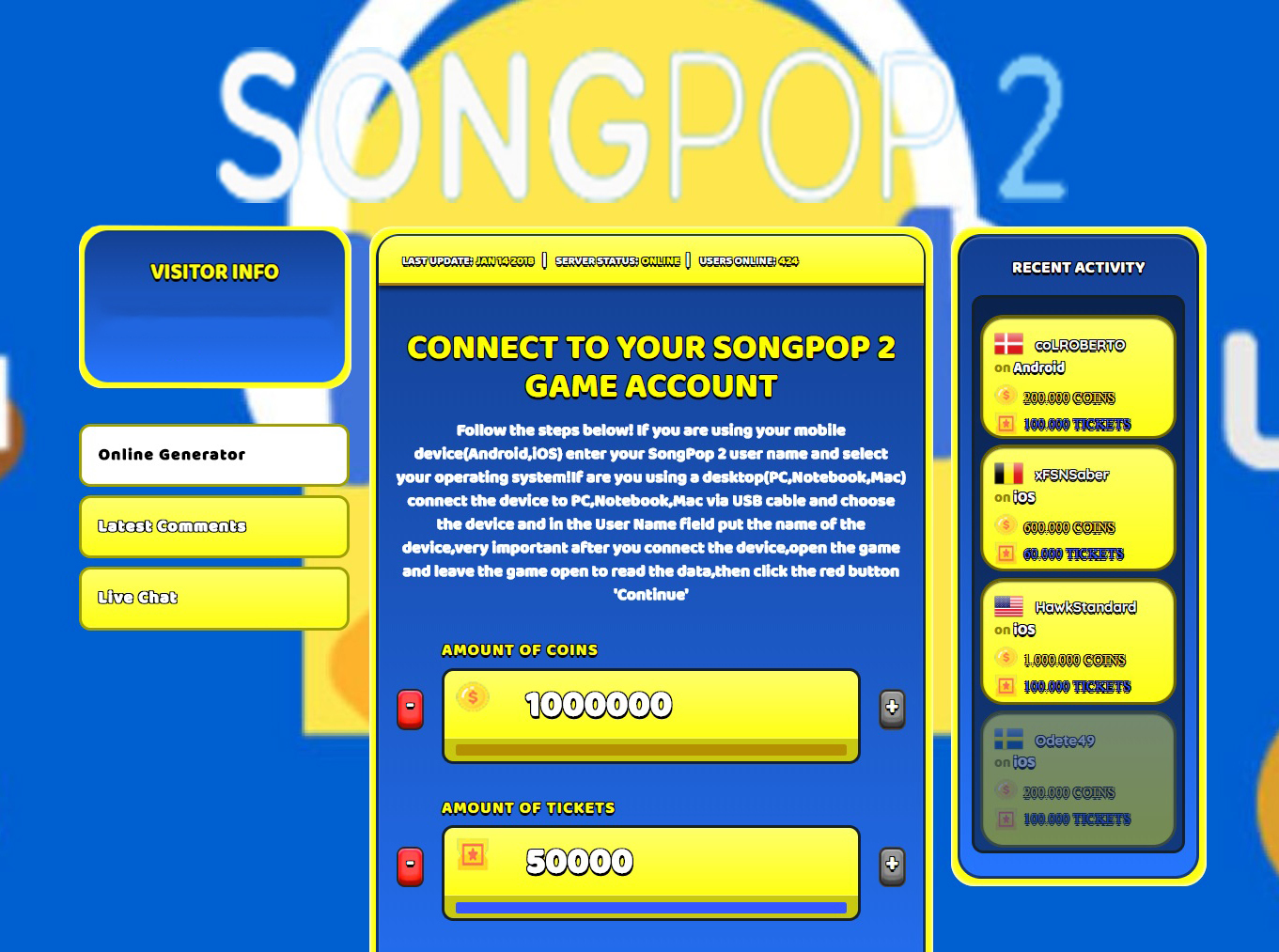 Songpop 2 cheats tickets