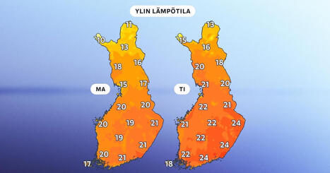 Ylen meteorologin ennusteessa on hellett&auml;: &rdquo;Ensi viikolla Suomeen nasahtaa lis&auml;&auml; l&auml;mp&ouml;&auml;&rdquo; | Uutisia lyhyesti | Yle | 1Uutiset - Lukemisen t&auml;hden | Scoop.it