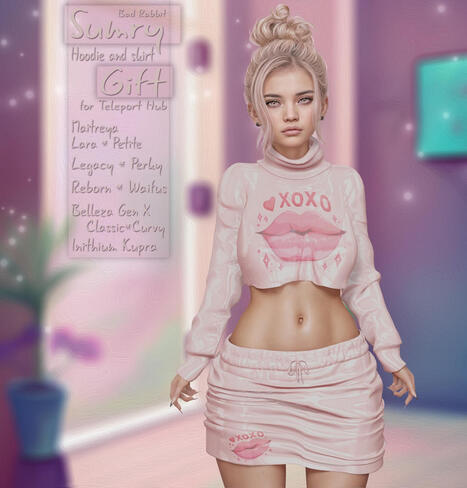 Sumry Hoodie & Skirt XOXO Pink Teleport Hub Group Gift by Bad Rabbit | Teleport Hub - Second Life Freebies | Second Life Freebies | Scoop.it
