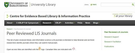Peer Reviewed LIS Journals - University of Saskatchewan | Information and digital literacy in education via the digital path | Scoop.it