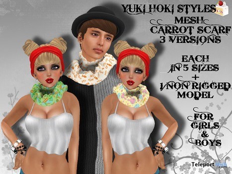 Mesh Carrot Scarves Group Gift by Yuki Hoki Styles | Teleport Hub - Second Life Freebies | Teleport Hub | Scoop.it