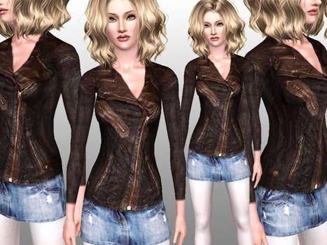 ShakeProductions' Tatijana Leather Jacket with skirt | Les Sims | Scoop.it