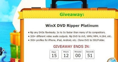 Offre promotionnelle : WinX DVD Ripper Platinum gratuit pendant 15 jours ! | Bons plans et réflexions diverses | Scoop.it