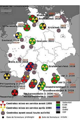 Une carte du nucl&eacute;aire allemand | Hallo France,  Hallo Deutschland     !!!! | Scoop.it
