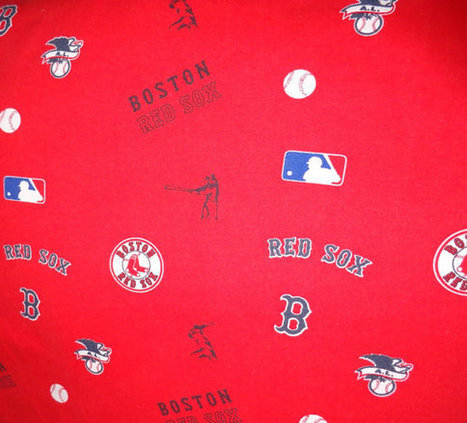 Boston Red Sox Fabric for Crafts Sewing Quilts red background material | Boston, you're my home | Scoop.it