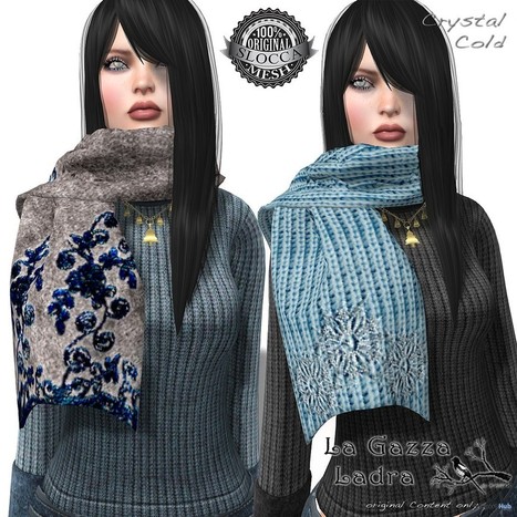 Crystal Cold Scarf Pack December 2015 On9 Event Gift by La Gazza Ladra | Teleport Hub - Second Life Freebies | Teleport Hub | Scoop.it
