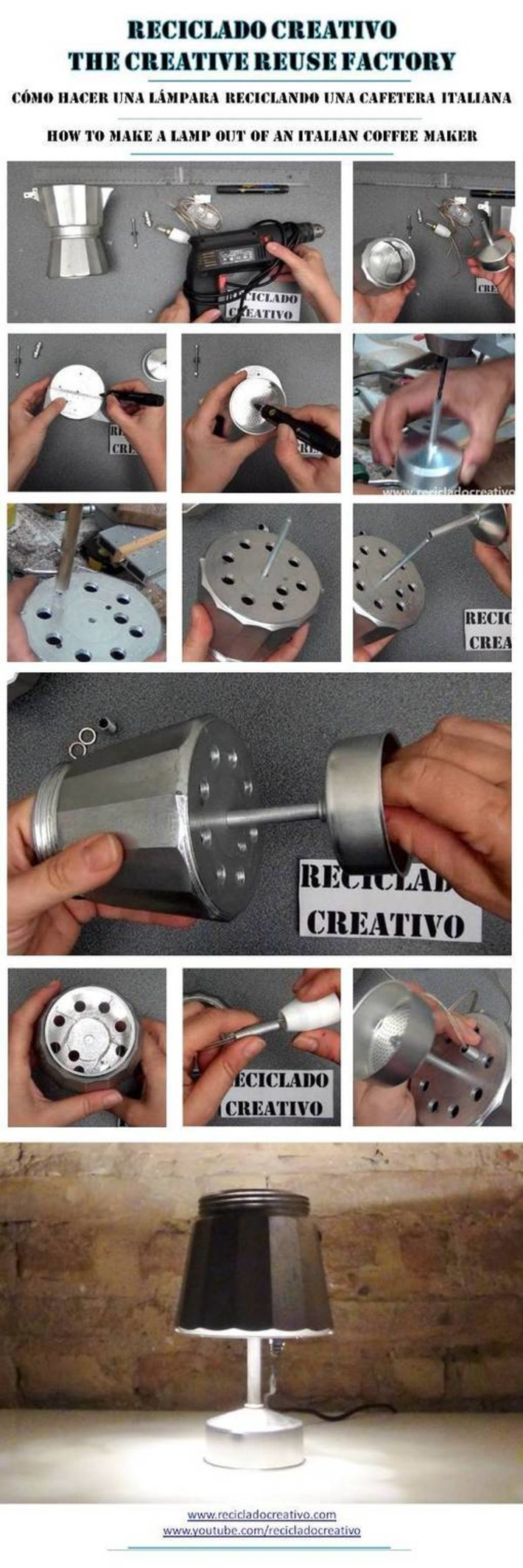 DIY: Lamp made out of an italian coffee maker | Recyclart | Découvrir, se former et faire | Scoop.it