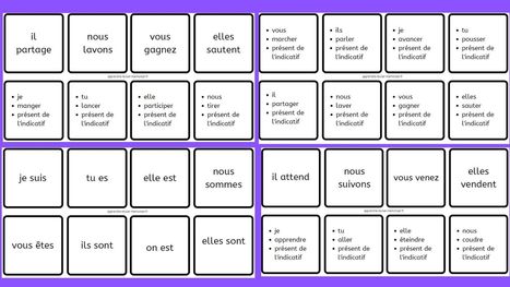 Dominos de conjugaison du présent de l'indicatif (3 groupes + auxiliaires) | POURQUOI PAS... EN FRANÇAIS ? | Scoop.it