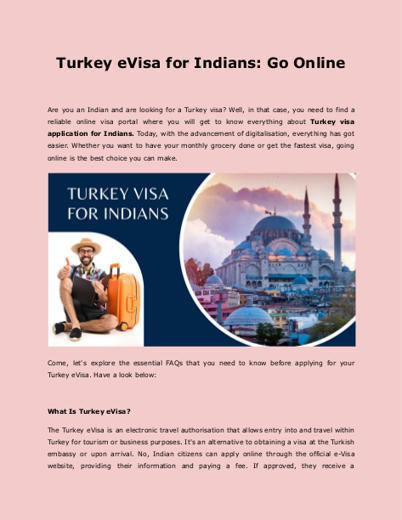 Turkey eVisa for Indians: Go Online | TURKEY VISA ONLINE | Scoop.it